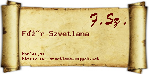 Für Szvetlana névjegykártya
